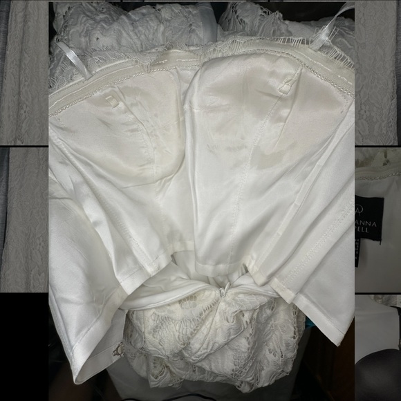 Adrianna Papell White Lace, Strapless Bodycon Long Wedding Gown Dress ~ Size 4 - Picture 9 of 11